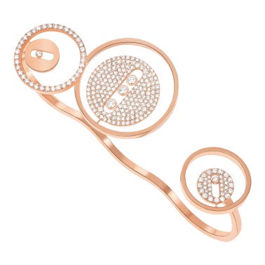 Bague Messika Lucky Move 3 doigts en or rose et diamants