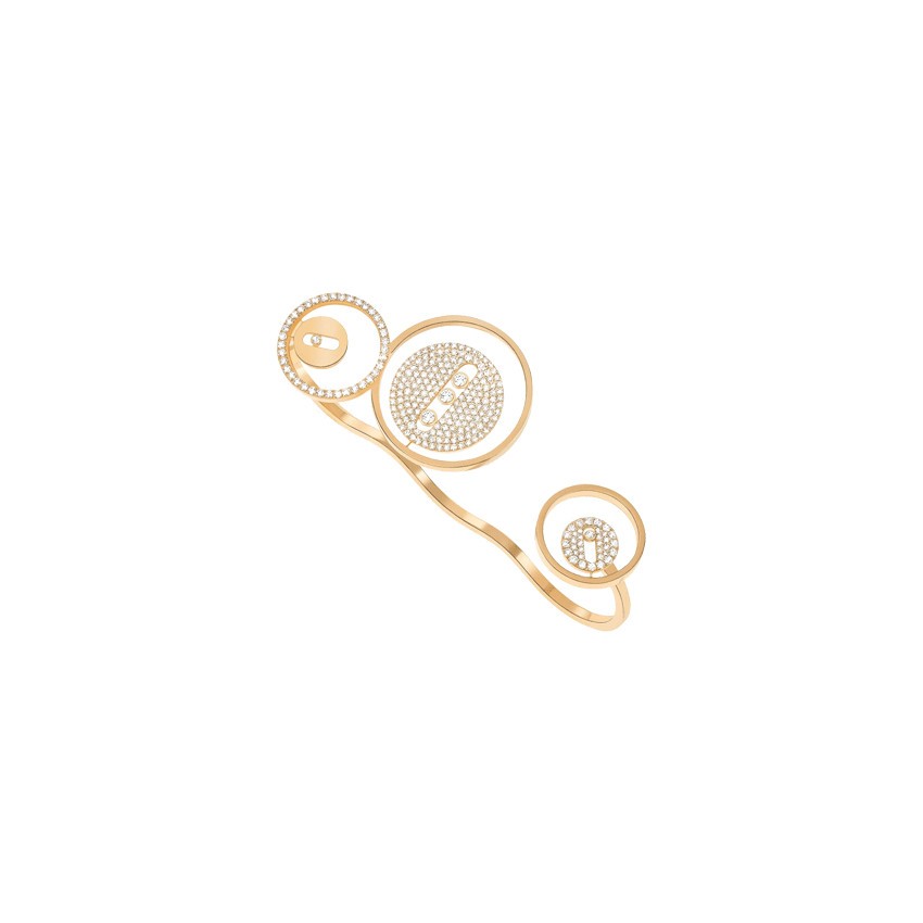 Bague Messika Lucky Move 3 doigts en or jaune et diamants