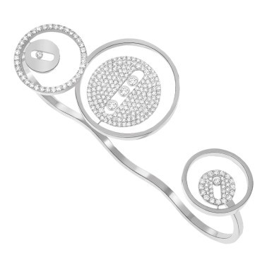 Bague Messika Lucky Move 3 doigts en or blanc et diamants