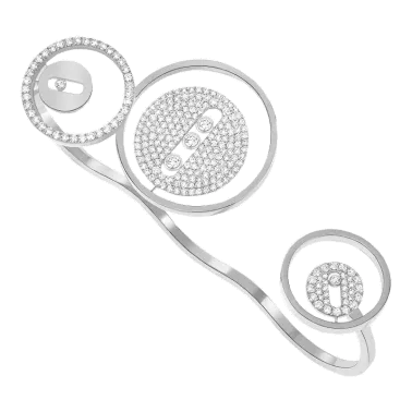 Bague Messika Lucky Move 3 doigts en or blanc et diamants