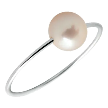 Bague Claverin Simply Pearly en or blanc et perle blanche BPSB005