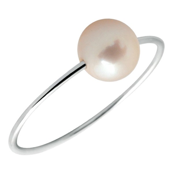 Bague Claverin Simply Pearly en or blanc et perle blanche - SOLDAT