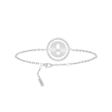 Bracelet Messika Lucky Move petit modèle en or blanc et diamants