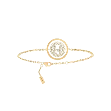 Bracelet Messika Lucky Move petit modèle pavé en or jaune et diamants