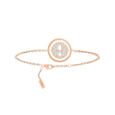 Bracelet Messika Lucky Move petit modèle pavé en or rose et diamants