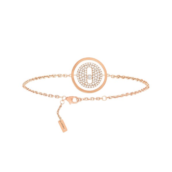 Bracelet Messika Lucky Move petit modèle pavé en or rose et diamants