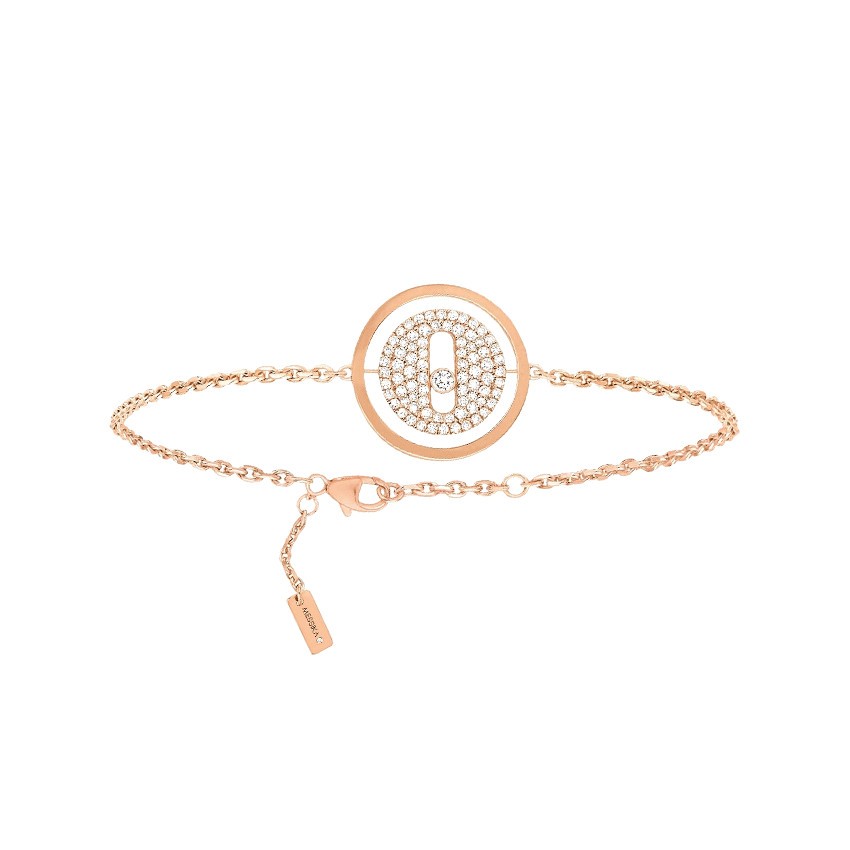 Bracelet Messika Lucky Move petit modèle pavé en or rose et diamants