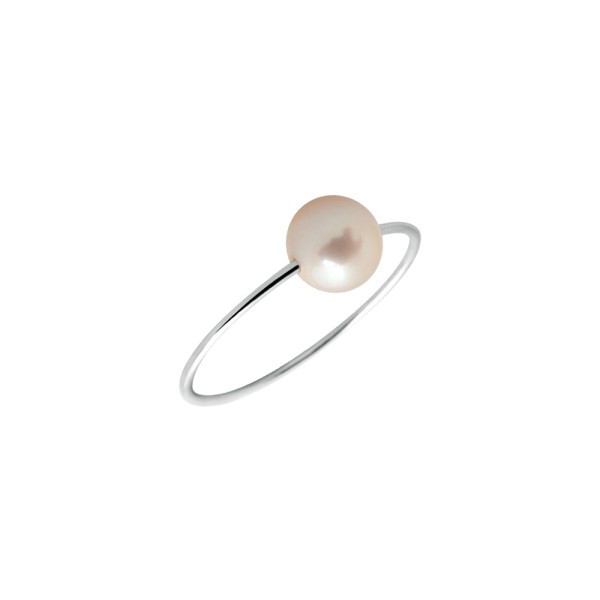 Bague Claverin Simply Pearly en or blanc et perle blanche - SOLDAT PL