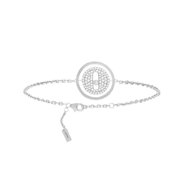 Bracelet Messika Lucky Move petit modèle pavé en or blanc et diamants