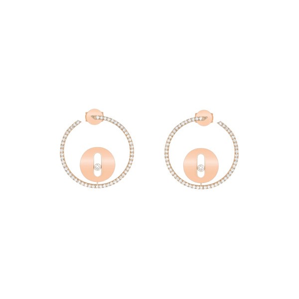 Créoles Messika Lucky Move petit modèle en or rose et diamants
