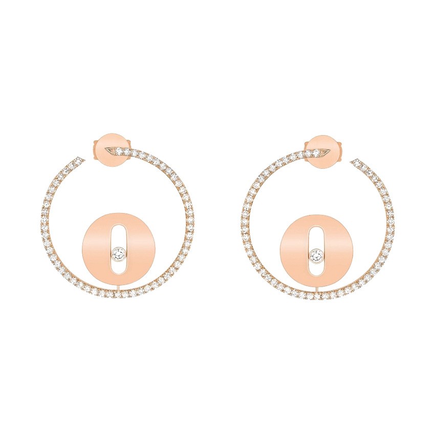 Créoles Messika Lucky Move petit modèle en or rose et diamants