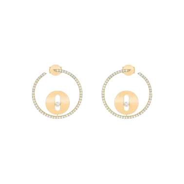 Créoles Messika Lucky Move petit modèle en or jaune et diamants