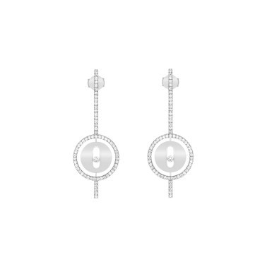 Boucles d'oreilles Messika Lucky Move Arrow en or blanc et diamants