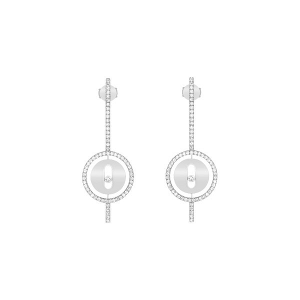 Boucles d'oreilles Messika Lucky Move Arrow en or blanc et diamants