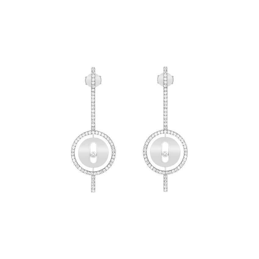 Boucles d'oreilles Messika Lucky Move Arrow en or blanc et diamants