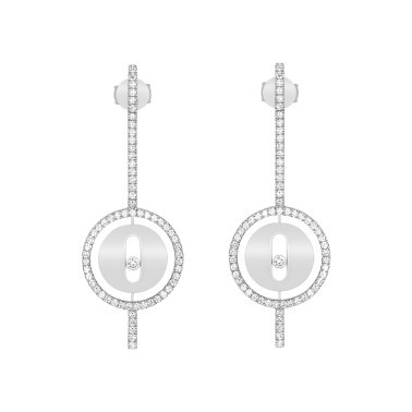 Boucles d'oreilles Messika Lucky Move Arrow en or blanc et diamants