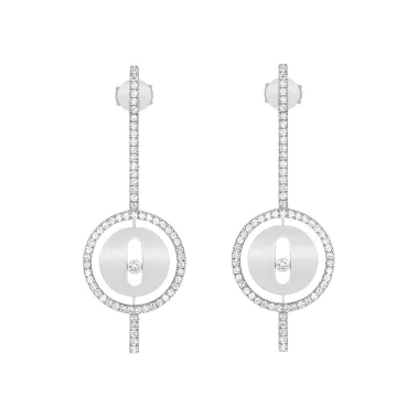 Boucles d'oreilles Messika Lucky Move Arrow en or blanc et diamants