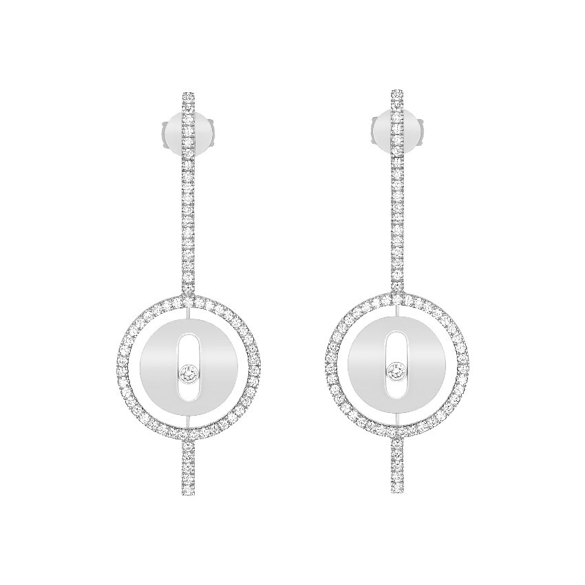 Boucles d'oreilles Messika Lucky Move Arrow en or blanc et diamants