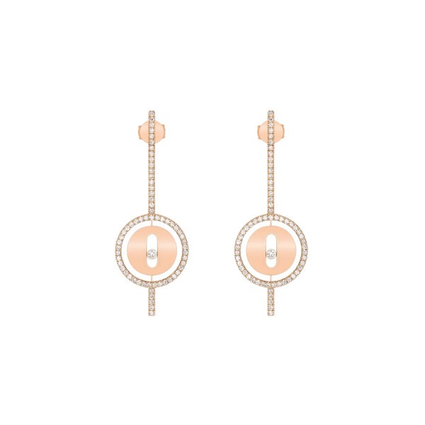 Boucles d'oreilles Messika Lucky Move Arrow en or rose et diamants