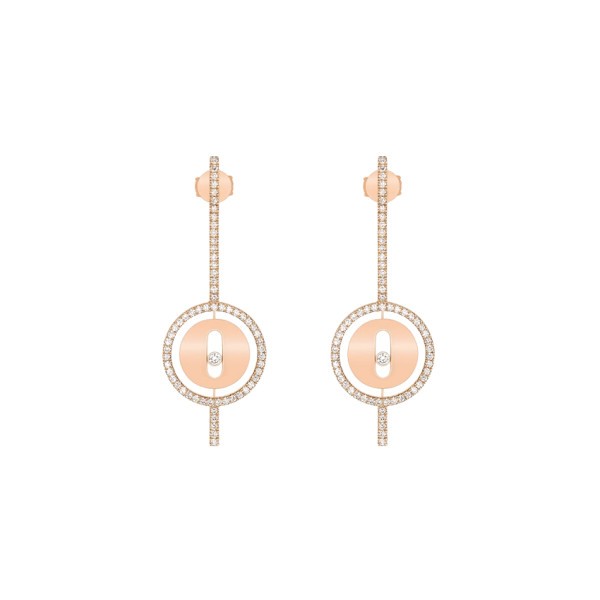 Boucles d'oreilles Messika Lucky Move Arrow en or rose et diamants