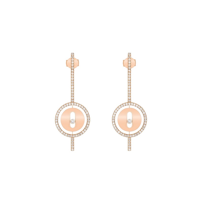 Boucles d'oreilles Messika Lucky Move Arrow en or rose et diamants