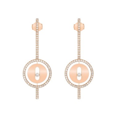 Boucles d'oreilles Messika Lucky Move Arrow en or rose et diamants