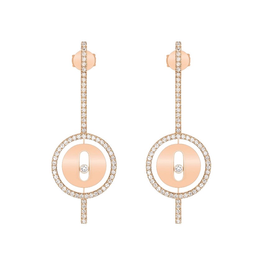 Boucles d'oreilles Messika Lucky Move Arrow en or rose et diamants