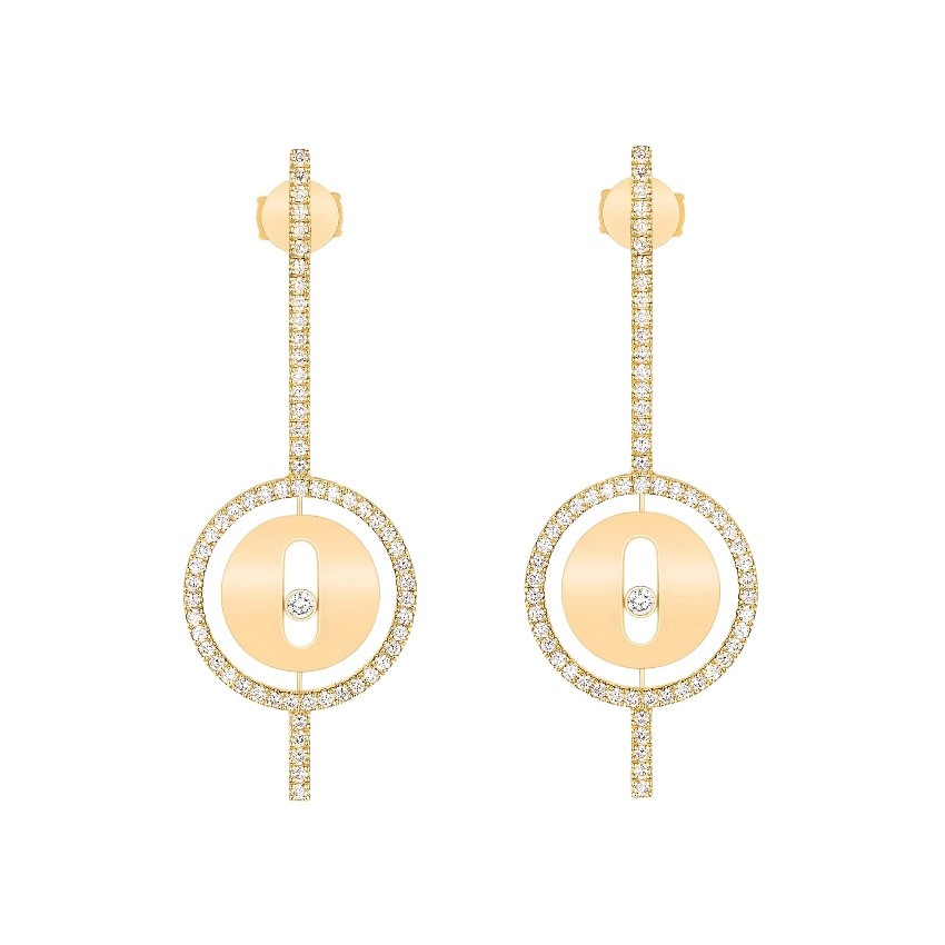 Boucles d'oreilles Messika Lucky Move Arrow en or jaune et diamants