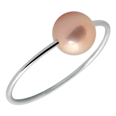 Bague Claverin Simply Pearly en or blanc et perle rose - SOLDAT