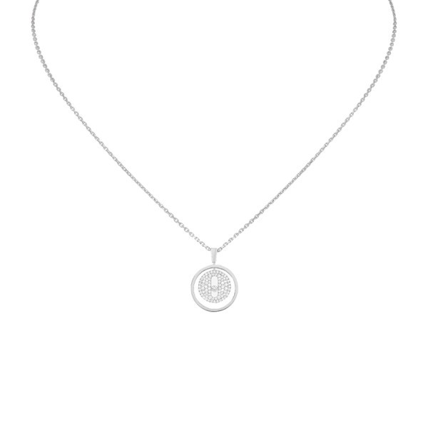 Collier Messika Lucky Move petit modèle pavé en or blanc et diamants