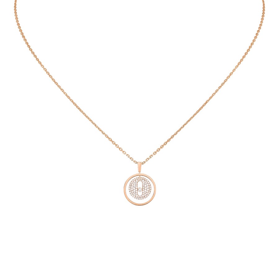 Collier Messika Lucky Move petit modèle pavé en or rose et diamants