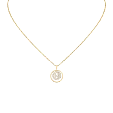 Collier Messika Lucky Move petit modèle pavé en or jaune et diamants