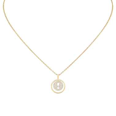 Collier Messika Lucky Move petit modèle pavé en or jaune et diamants