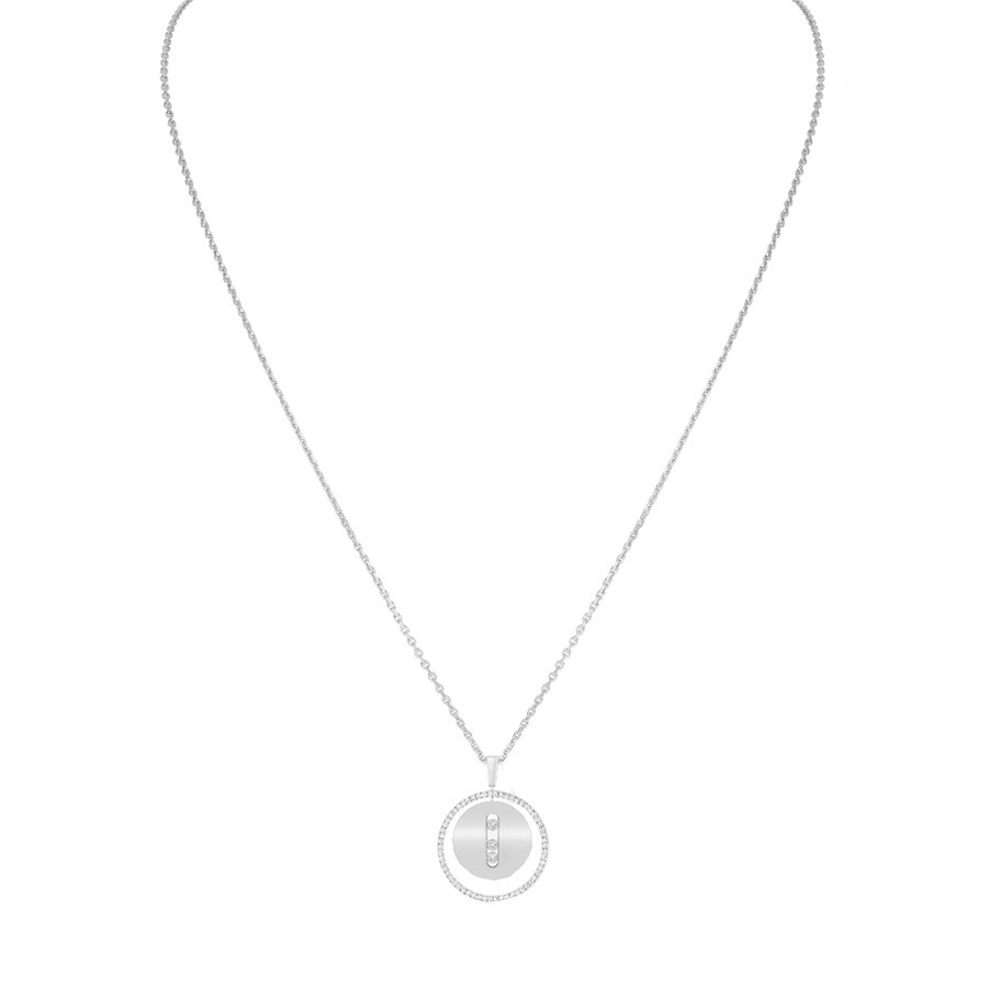 Collier Messika Lucky Move moyen modèle en or blanc et diamants