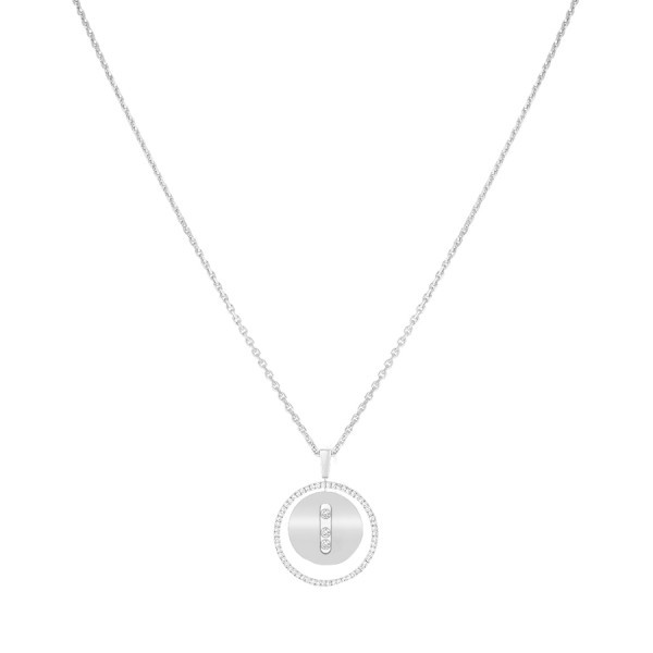 Collier Messika Lucky Move moyen modèle en or blanc et diamants