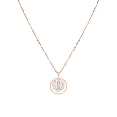 Collier Messika Lucky Move moyen modèle pavé en or rose et diamants