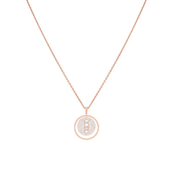 Collier Messika Lucky Move moyen modèle pavé en or rose et diamants
