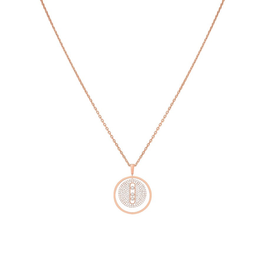 Collier Messika Lucky Move moyen modèle pavé en or rose et diamants