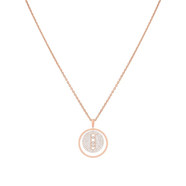 Collier Messika Lucky Move moyen modèle pavé en or rose et diamants