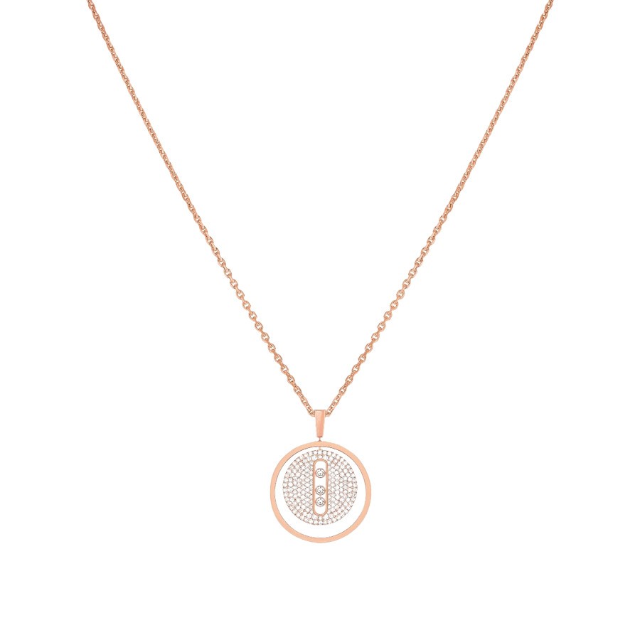 Collier Messika Lucky Move moyen modèle pavé en or rose et diamants