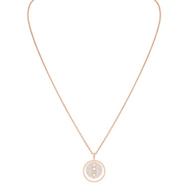Collier Messika Lucky Move moyen modèle pavé en or rose et diamants