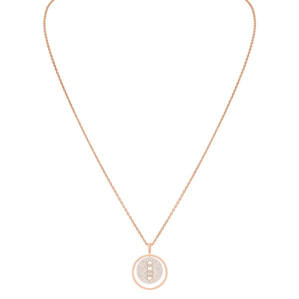 Collier Messika Lucky Move moyen modèle pavé en or rose et diamants