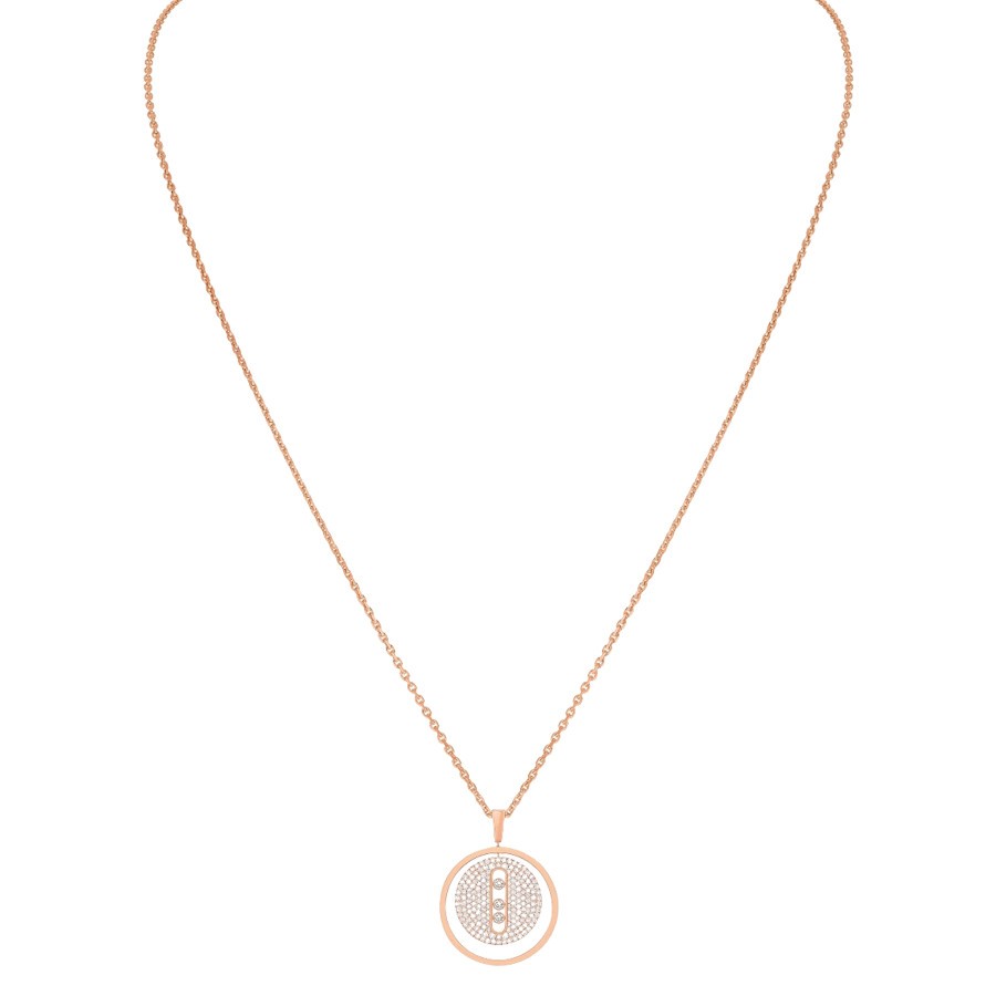 Collier Messika Lucky Move moyen modèle pavé en or rose et diamants
