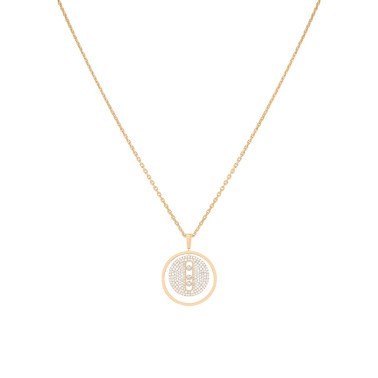 Collier Messika Lucky Move moyen modèle pavé en or jaune et diamants