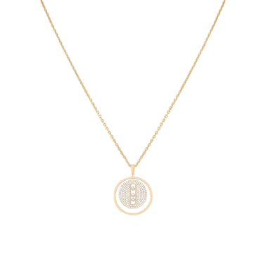 Collier Messika Lucky Move moyen modèle pavé en or jaune et diamants