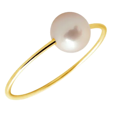 Bague Claverin Simply Pearly en or jaune et perle blanche BPSJB005