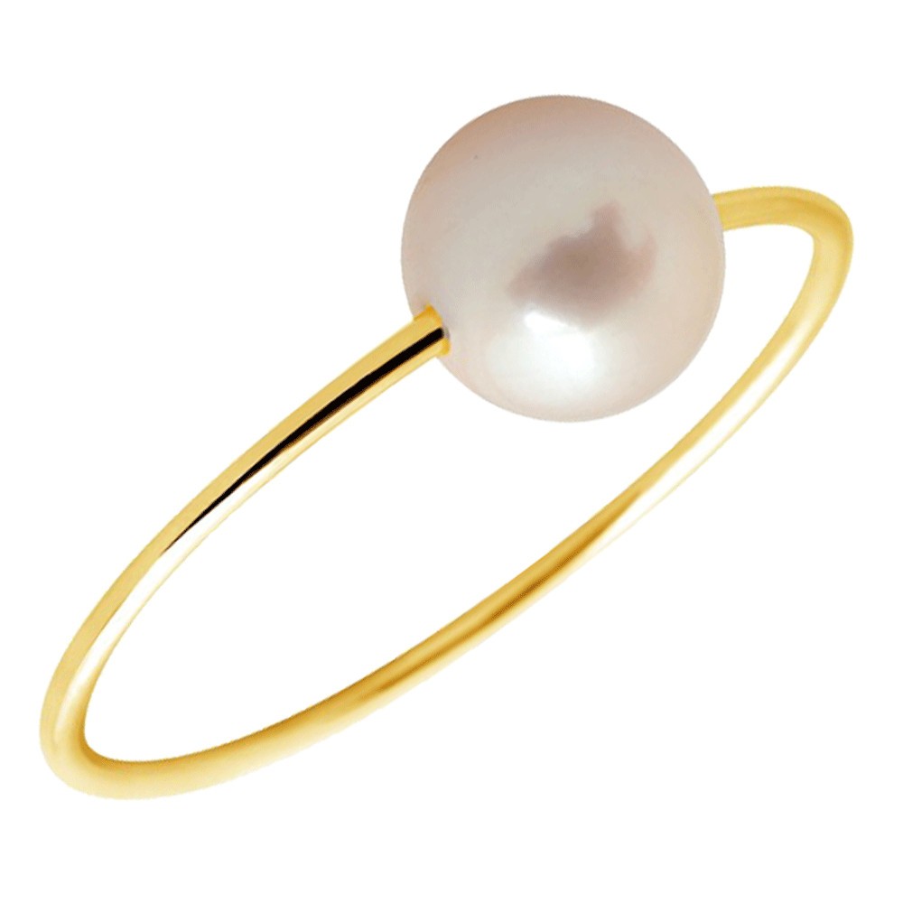 Bague Claverin Simply Pearly en or jaune et perle blanche - SOLDAT