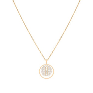 Collier Messika Lucky Move moyen modèle pavé en or jaune et diamants