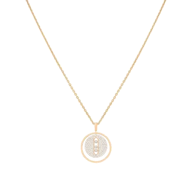 Collier Messika Lucky Move moyen modèle pavé en or jaune et diamants