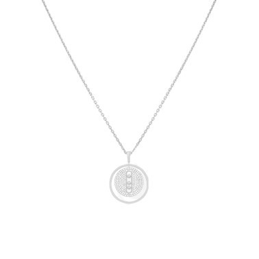 Collier Messika Lucky Move moyen modèle pavé en or blanc et diamants